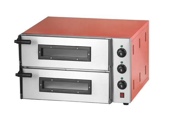 Stainless Steel 2.4KW Electric Pizza Oven Indoor Commercial 220V-240V With Glass Door