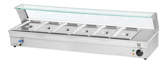 Commercial Catering Electric Bain Marie 1.5kw 220V With Glass Cover