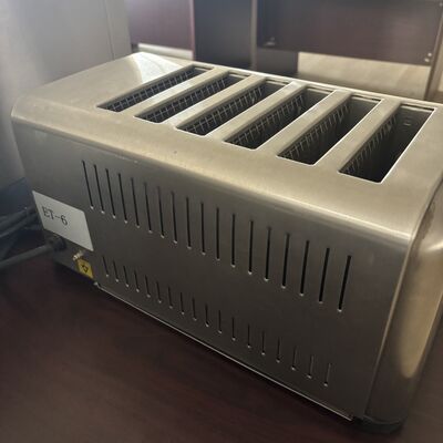 Commercial Electric Toaster with 6-Slice Flat Design, Transparent Viewing Feature for High-Speed Food Service